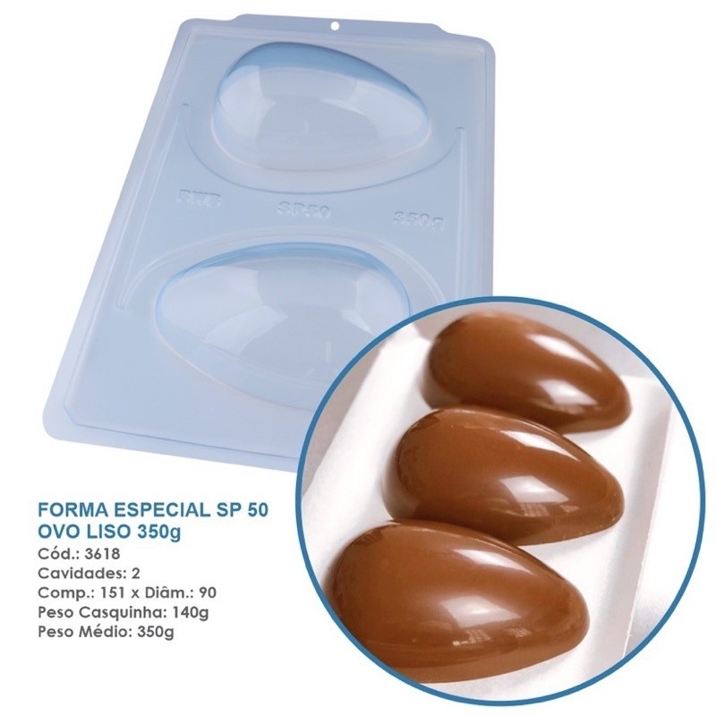 Formas de Silicone para Ovo de Páscoa 350g - Kit com 3