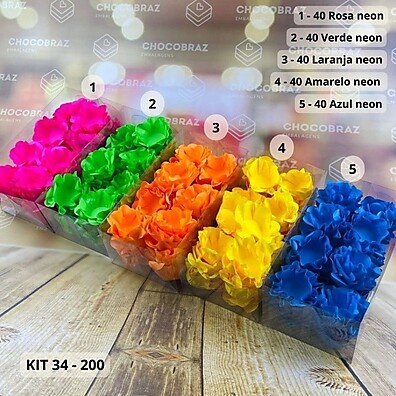 Forminhas de Doces Neon: Kit 200 Cores Vibrantes!