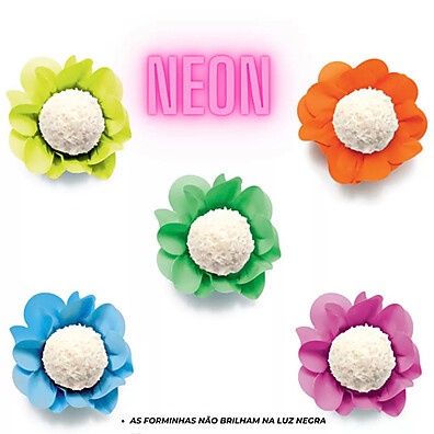 Forminhas de Flor Neon: Decore Seus Doces!