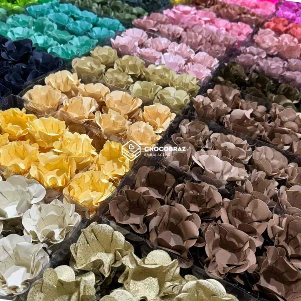 Forminhas Flor Luxo: 80 Pçs para Doces Finos