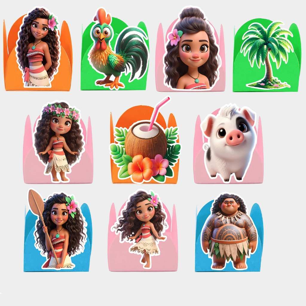 Forminhas Moana para Doces: 50 Unidades com Apliques Mágicos!