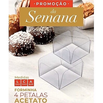 Forminhas Quadradas em Acetato 3,3x3,3 cm - 1000 Unidades