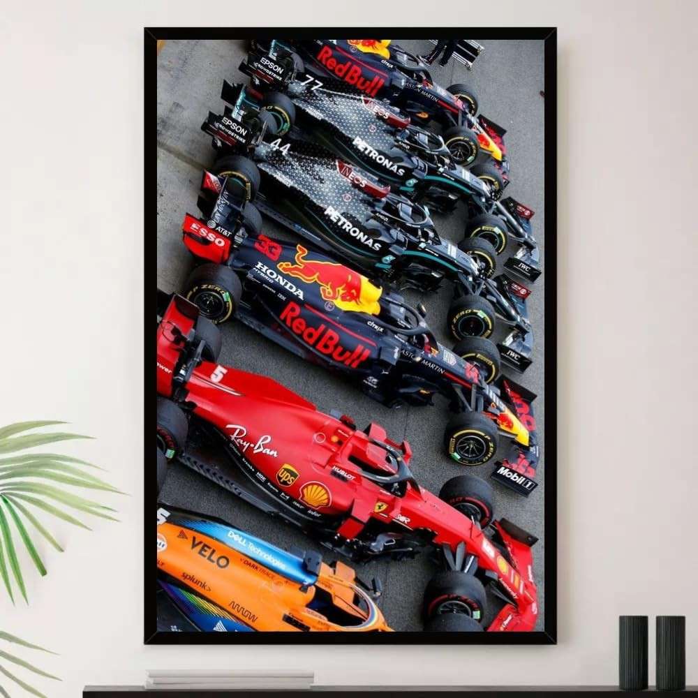 Quadro Decorativo Carros de Fórmula 1 - Moldura Premium A4 23x33cm