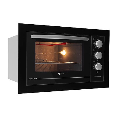 Forno Embutir Fischer Fit Line: 48L, Preto/Inox