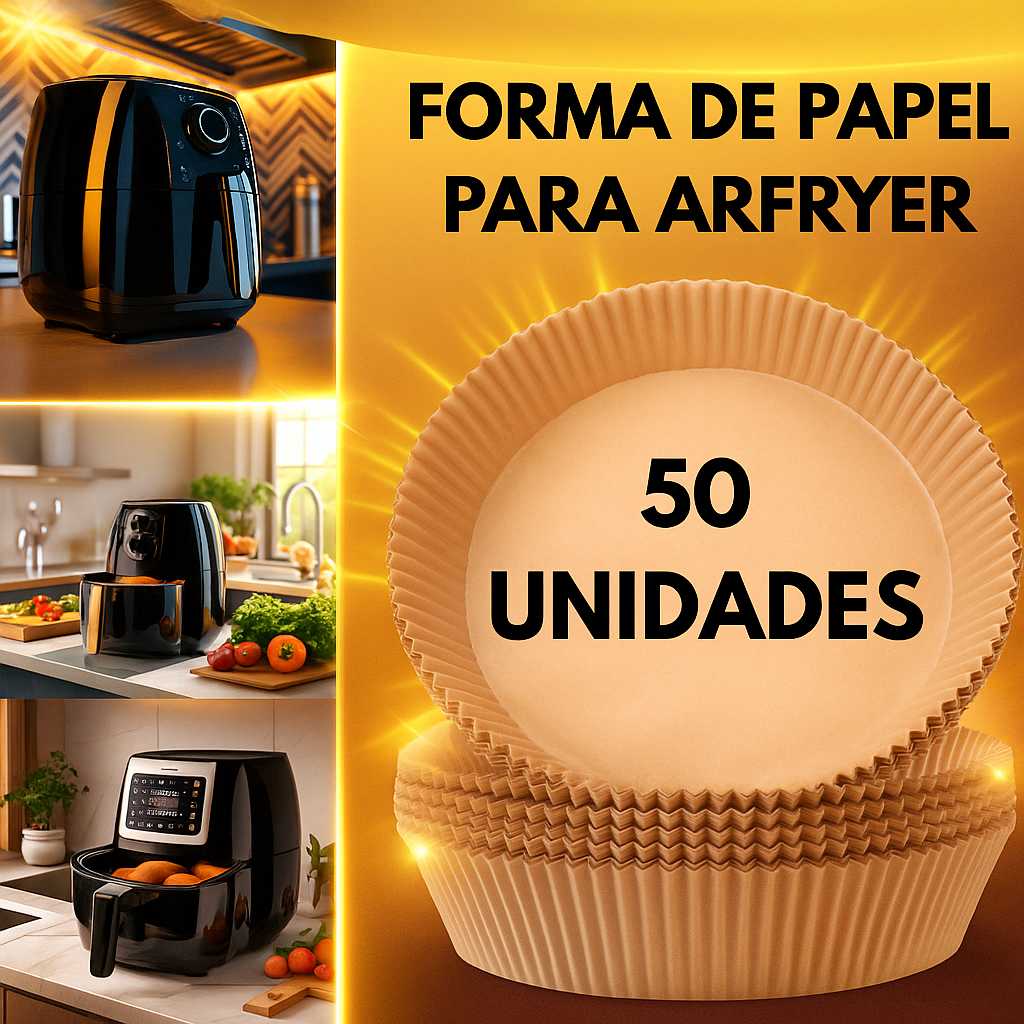 Forro Antiaderente para Air Fryer 16x4,5 cm – 50 Unidades