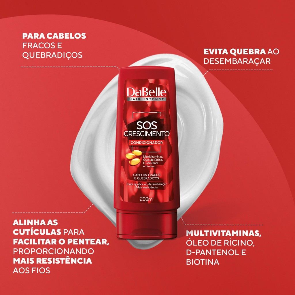 DaBelle SOS Crescimento: Kit 5 Produtos para Cabelos Fortes
