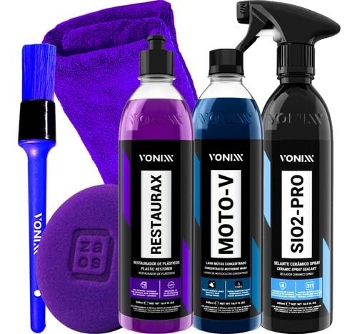 Kit Completo Limpeza Moto Fosca Vonixx: Proteção e Brilho Impecável
