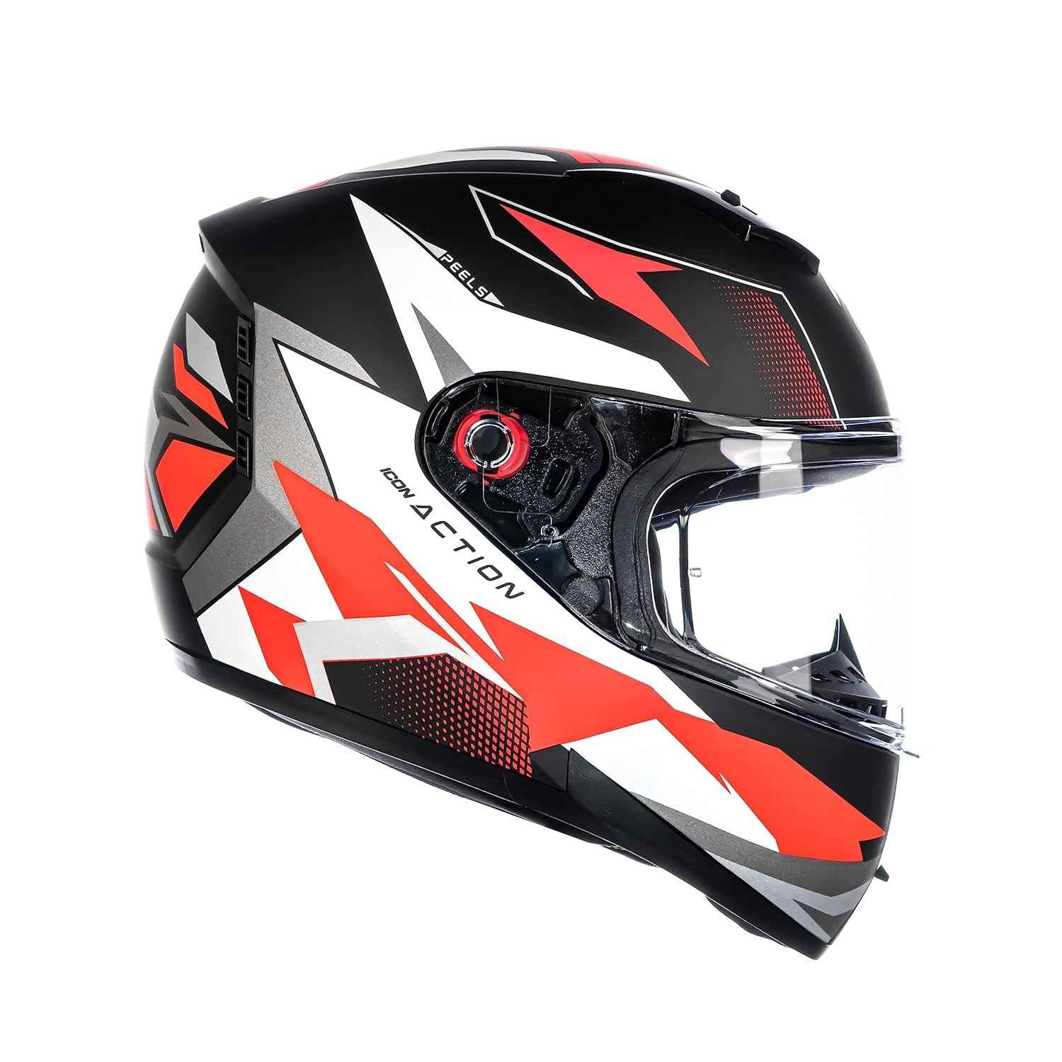 Capacete Peels Icon Action Preto Fosco e Branco: Segurança e Estilo para Sua Moto