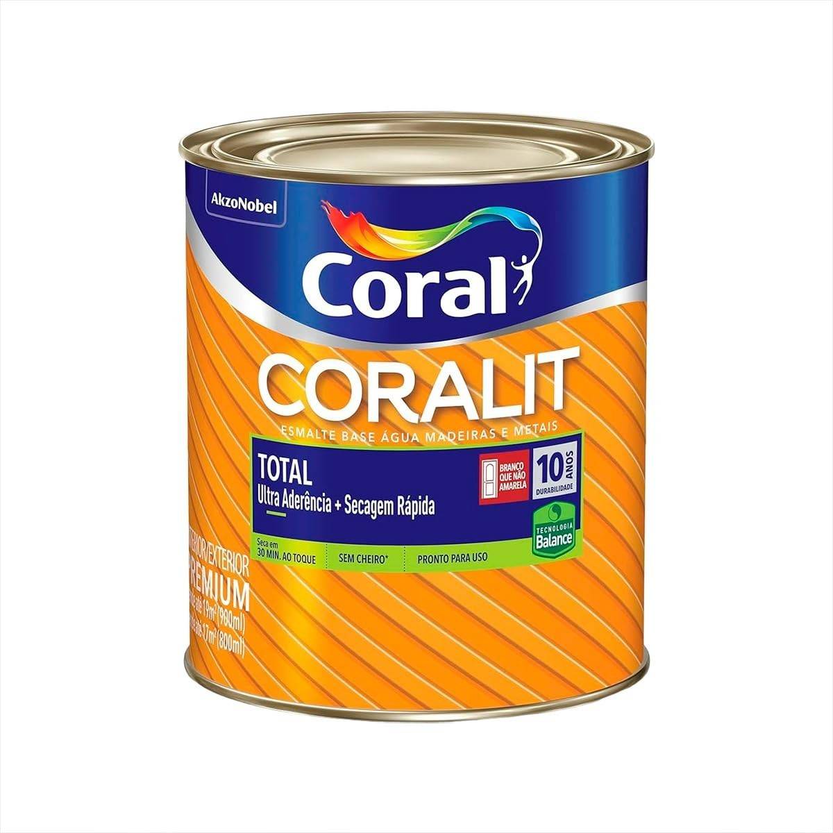 Coralit Total Fosco Preto 900ml - Acabamento Premium com Secagem Rápida