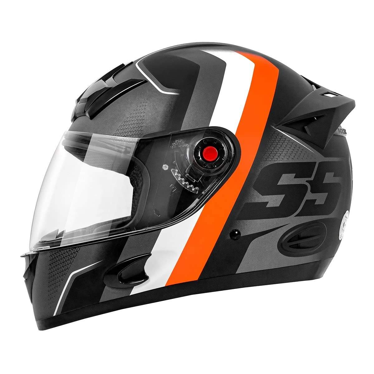 Capacete Mixs MX5 Super Speed Fosco Cinza/Laranja - Segurança e Estilo para Sua Aventura