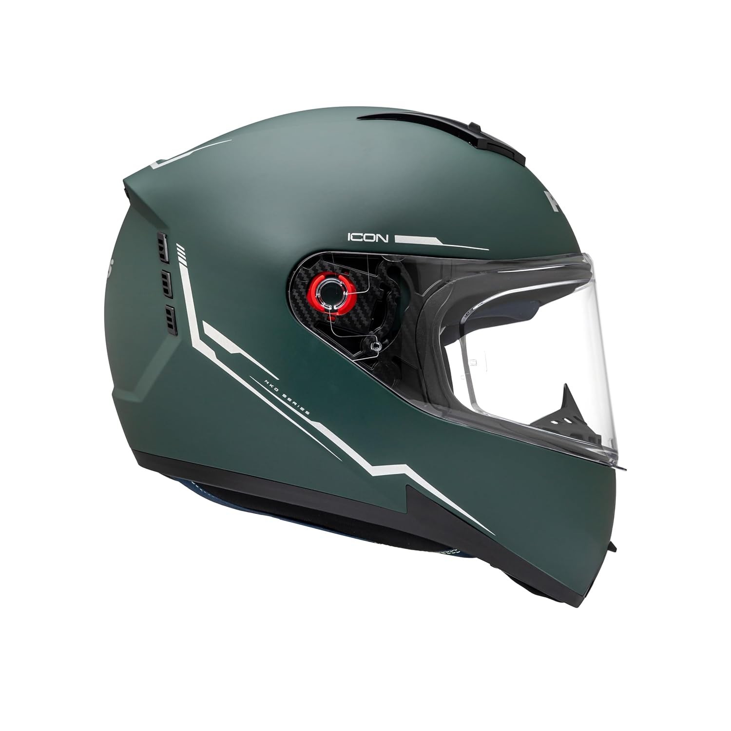 Capacete Peels Icon 23 Naked Verde Militar Fosco/Prata - Segurança e Estilo para Sua Moto
