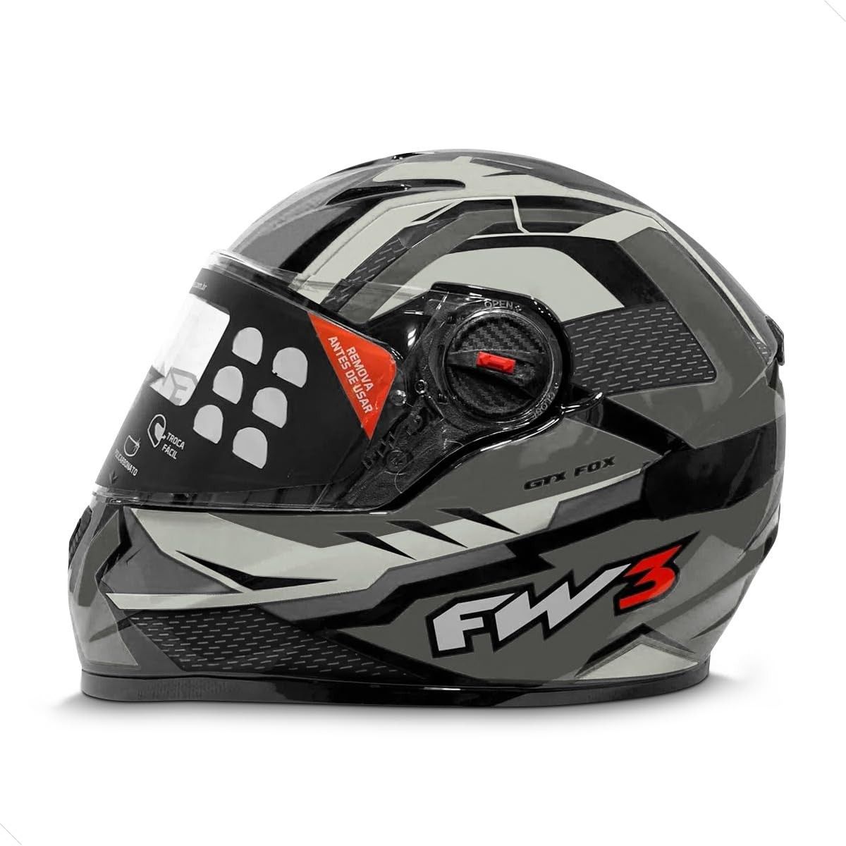 Capacete Fox FW3 GTX Grafite: Segurança e Estilo para Você Pilotar!