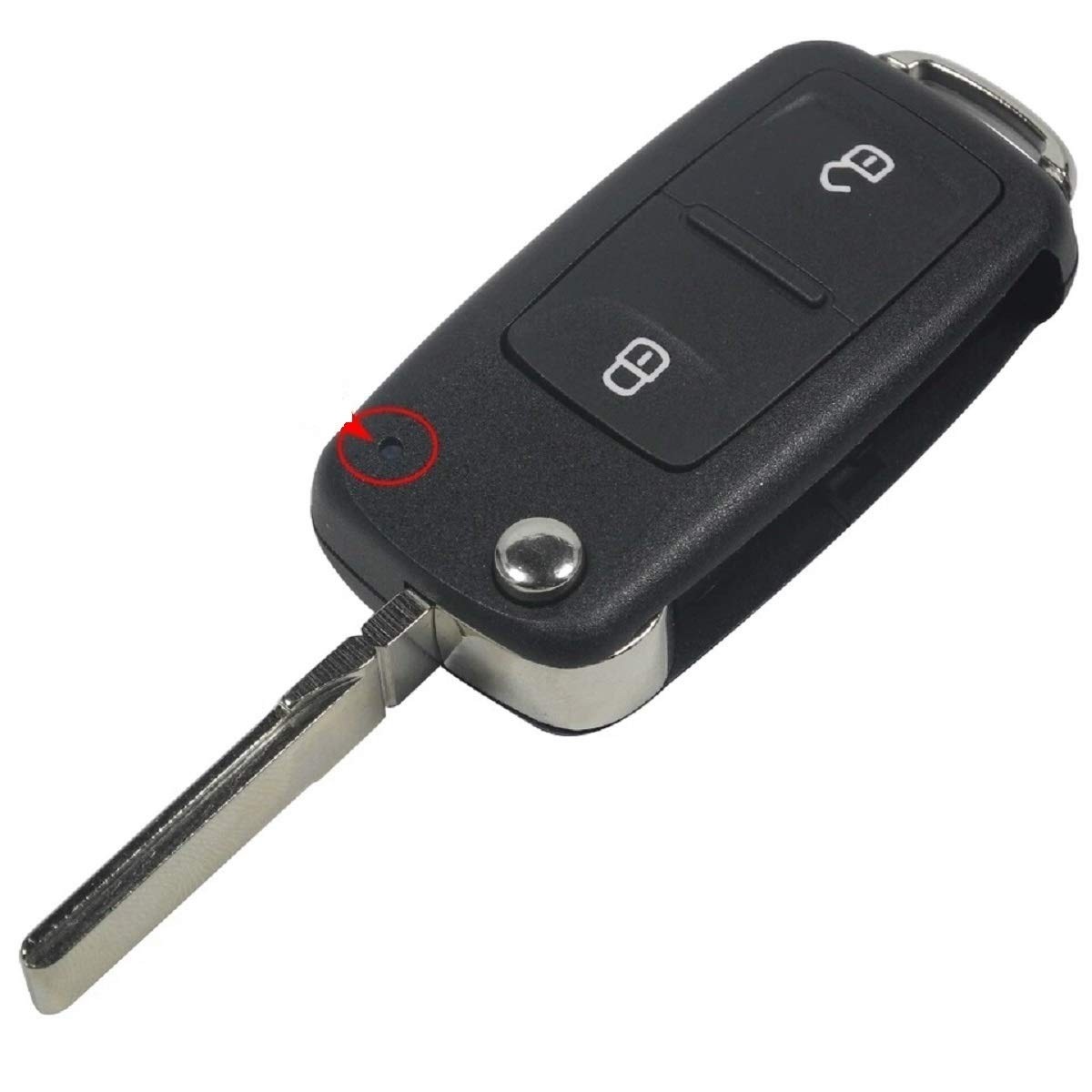 Chave Canivete VW Gol, Golf, Voyage, Polo, Fox, Amarok, UP GVI G6 - 2 Botões + Lâmina + Emblema
