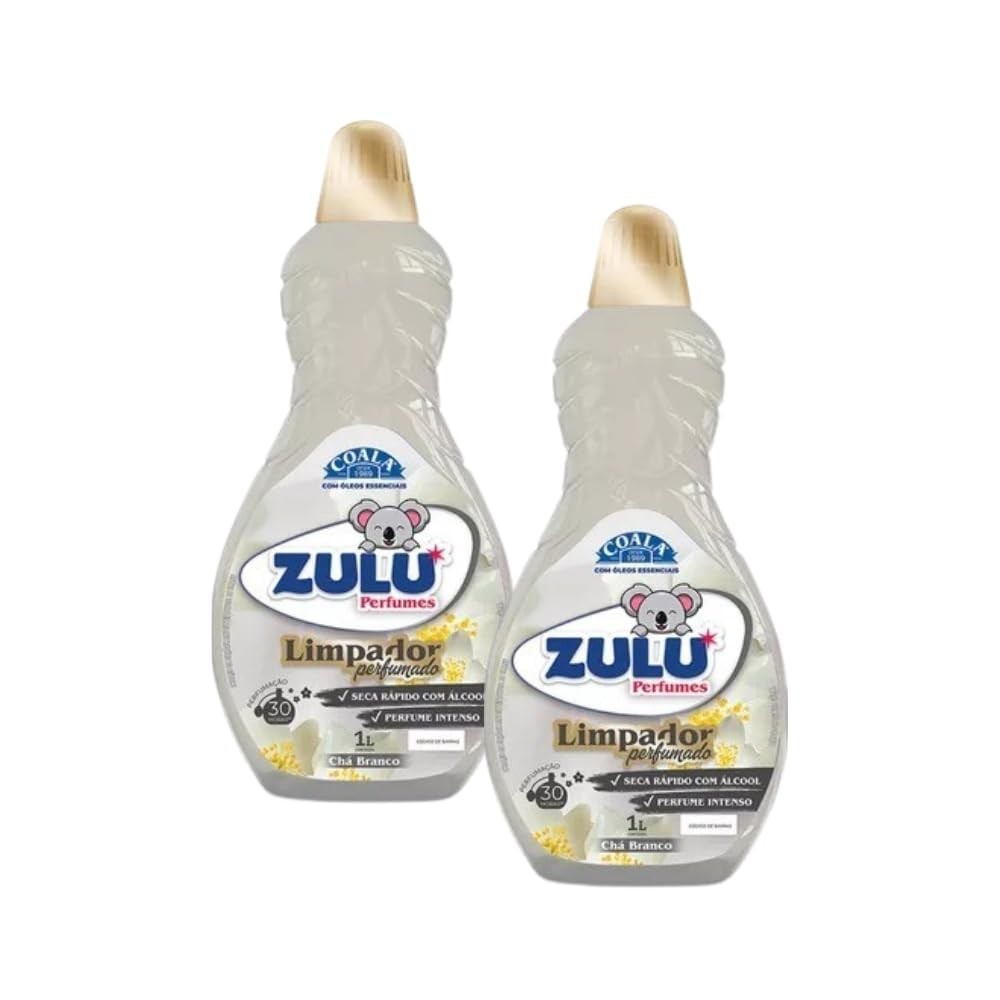 Limpador Perfumado Zulu Chá Branco 1L - Fragrância Sofisticada e Limpeza Profunda
