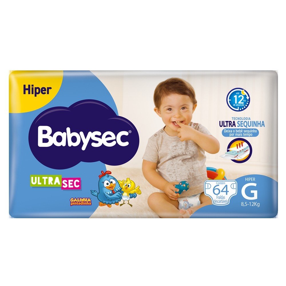 Fralda Babysec UltraSec G: 12h de Proteção!