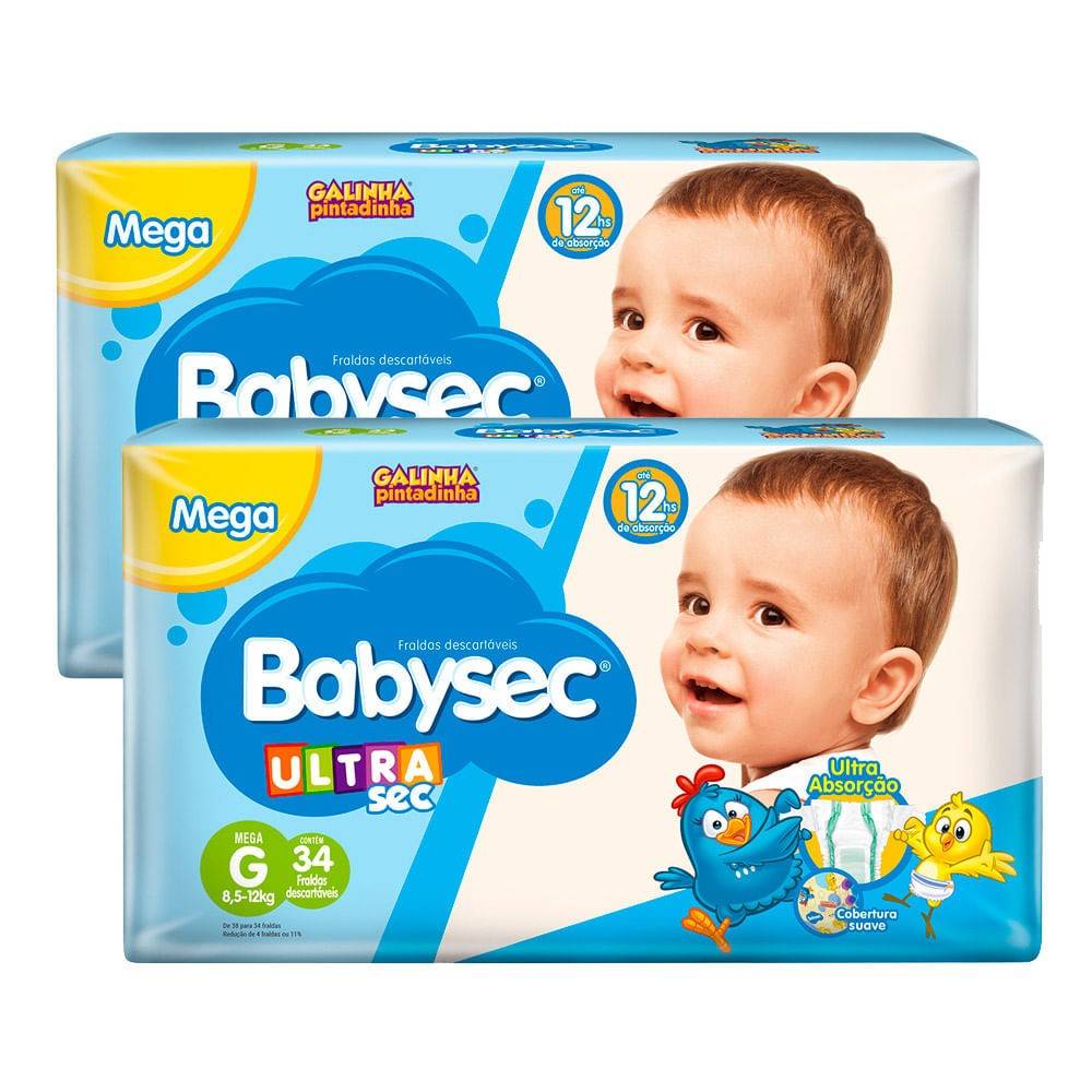 Fralda Babysec Ultrasec G: Até 12h de Proteção!