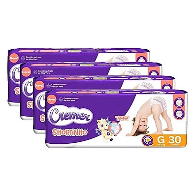 Fralda Cremer Shortinho G: 120 Fraldas para Seu Bebê!