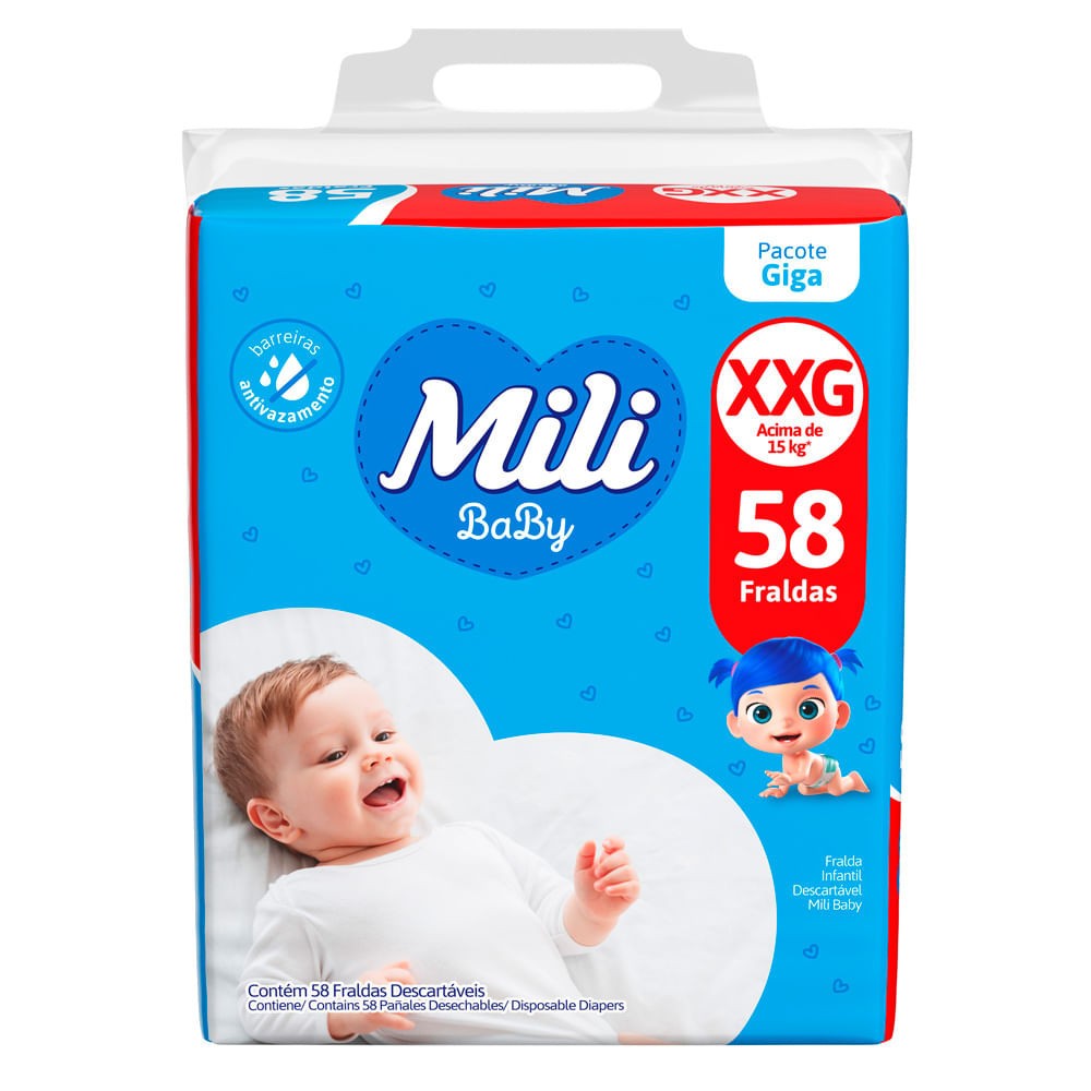 Fralda Mili Baby XXG: Proteção Giga para Noites Tranquilas!