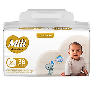 Fralda Mili Love & Care Premium Hiper Tamanho M