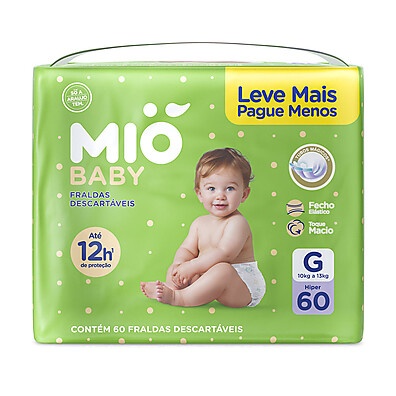 Fralda Mió Baby G: Proteção Imbatível (60 Unidades)