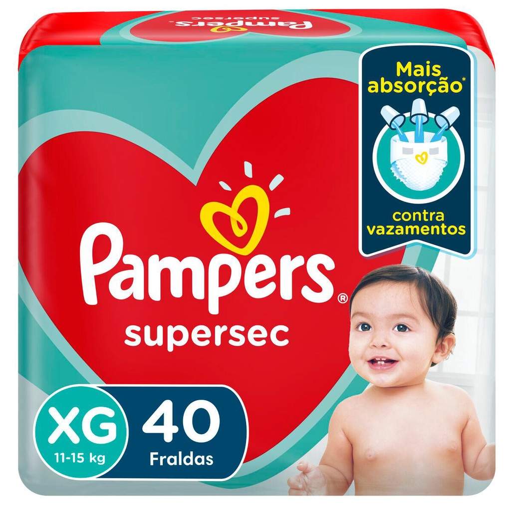 Fralda Pampers Supersec XG: 40 Unidades de Conforto e Secura