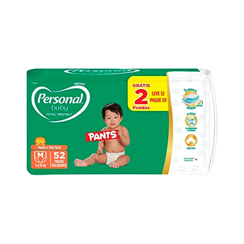 Fralda Pants M Baby Total Protect: 52 Pague 50!