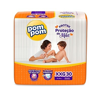 Fralda Pom Pom Derma Protek XXG: Até 12h de Proteção!