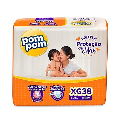 Fralda Pom Pom Protek Mega XG: 12h de Proteção!