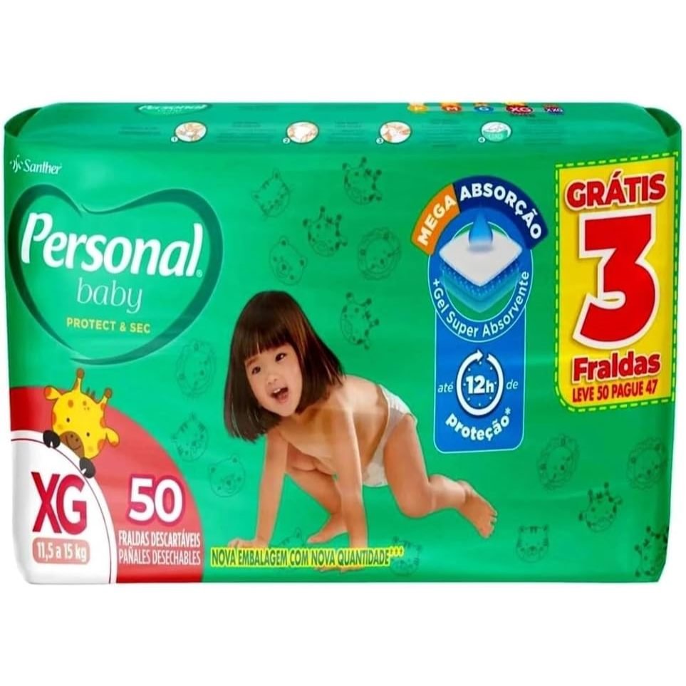 Fralda Protect&Sec Hiper XG: Proteção 12h e Pele Respirável para Seu Bebê