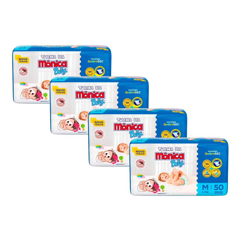 Fralda Turma da Mônica Baby Mega M: Até 12h de Proteção!