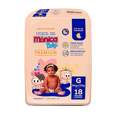 Fralda Turma da Mônica G Jumbo: 18 Unidades!