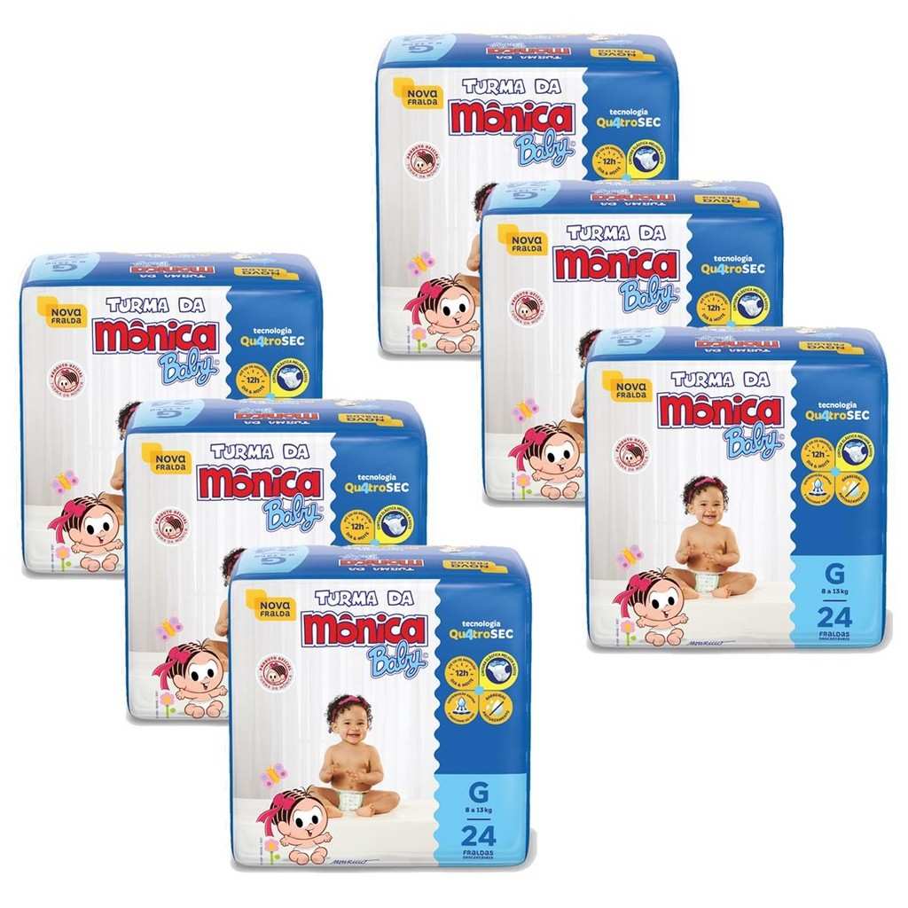 Fralda Turma da Mônica Jumbo G: Proteção 12h!