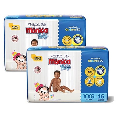Fralda Turma da Mônica Jumbo XXG: Proteção 12h!