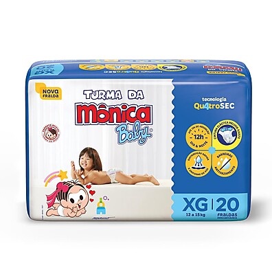 Fralda Turma da Mônica XG: Noite Seca e Bebê Feliz!