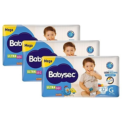 Fraldas Babysec Galinha Pintadinha Mega G – Kit com 96 Unidades