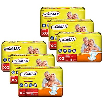 Fraldas Geriatricas Geriamax XG: Kit 6 Pacotes + Proteção