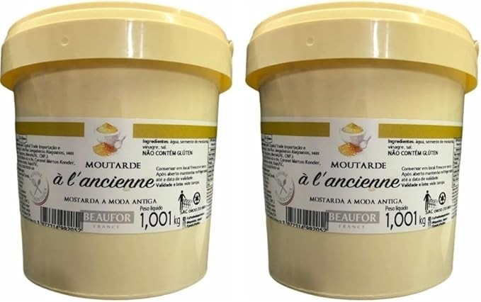 Kit Mostarda Francesa Beaufor Ancienne Balde 1,001Kg (2 Und)