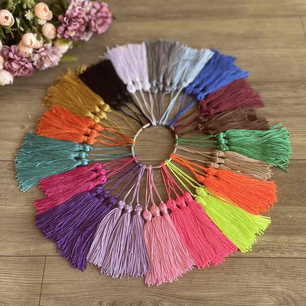 Franja de Seda Tassel 7cm - 10 Unidades para Artesanato e Bijuterias