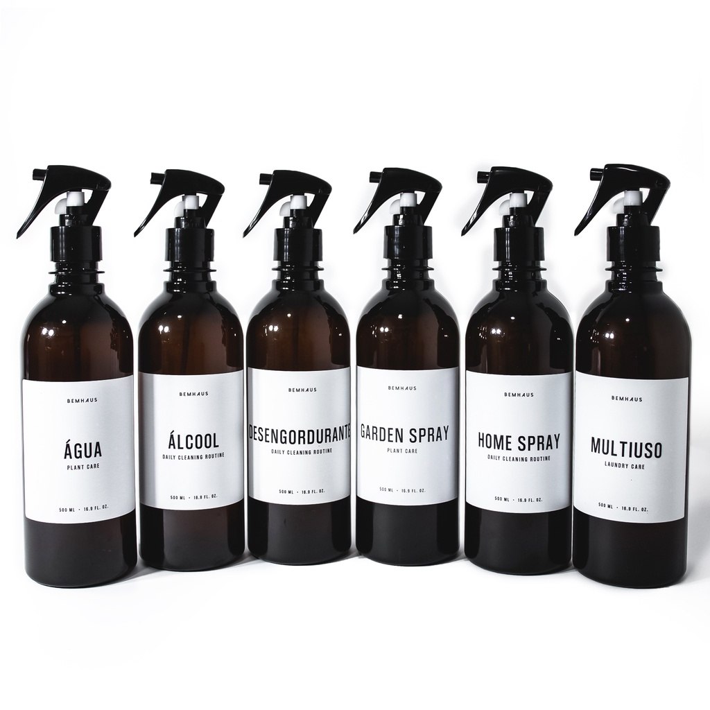 Frasco Ambar Borrifador 500ml Bemhaus: Sofisticação e Praticidade em Cada Gotinha!