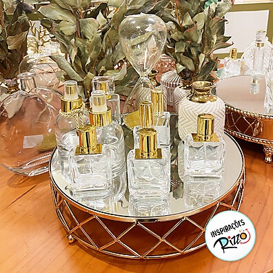 Frasco para Aromatizador Bucarest 70ml: Vidro com Tampa Prata