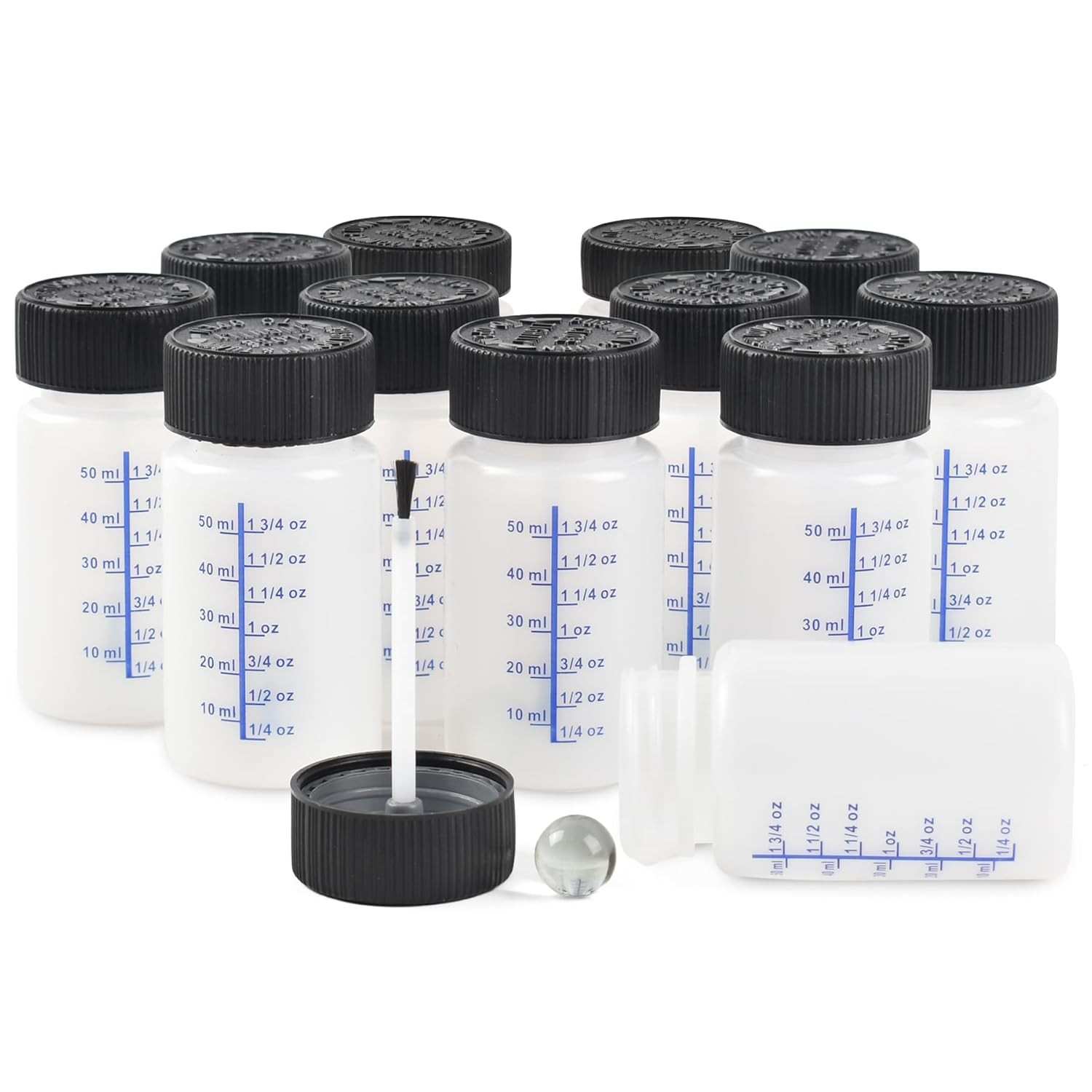Pacote com 12 Frascos de Retoque de Tinta 60ml - Sistema à Prova de Vazamento com Pincel e Bola de Mistura