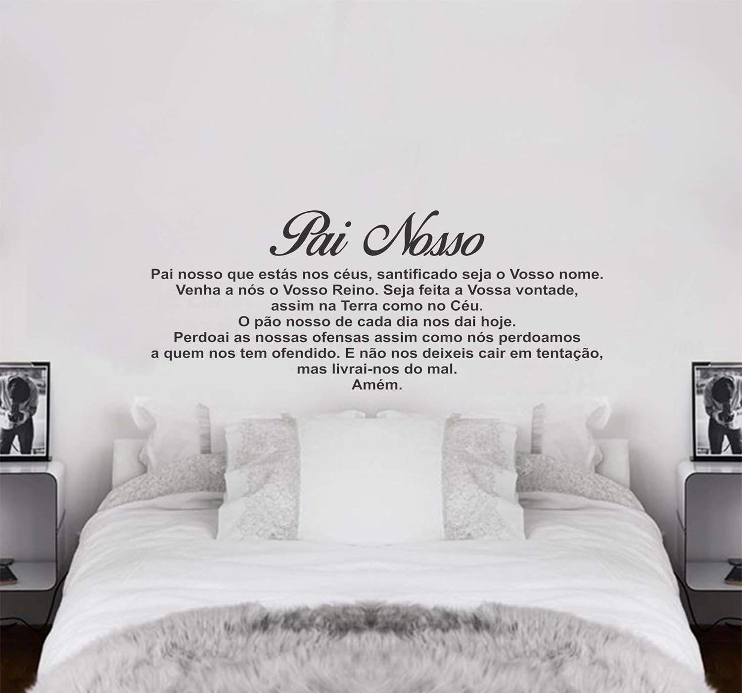 Adesivo Decorativo de Parede Frase Oração Pai Nosso - 47x110cm | Vinil de Alta Qualidade para Decoração Espiritual