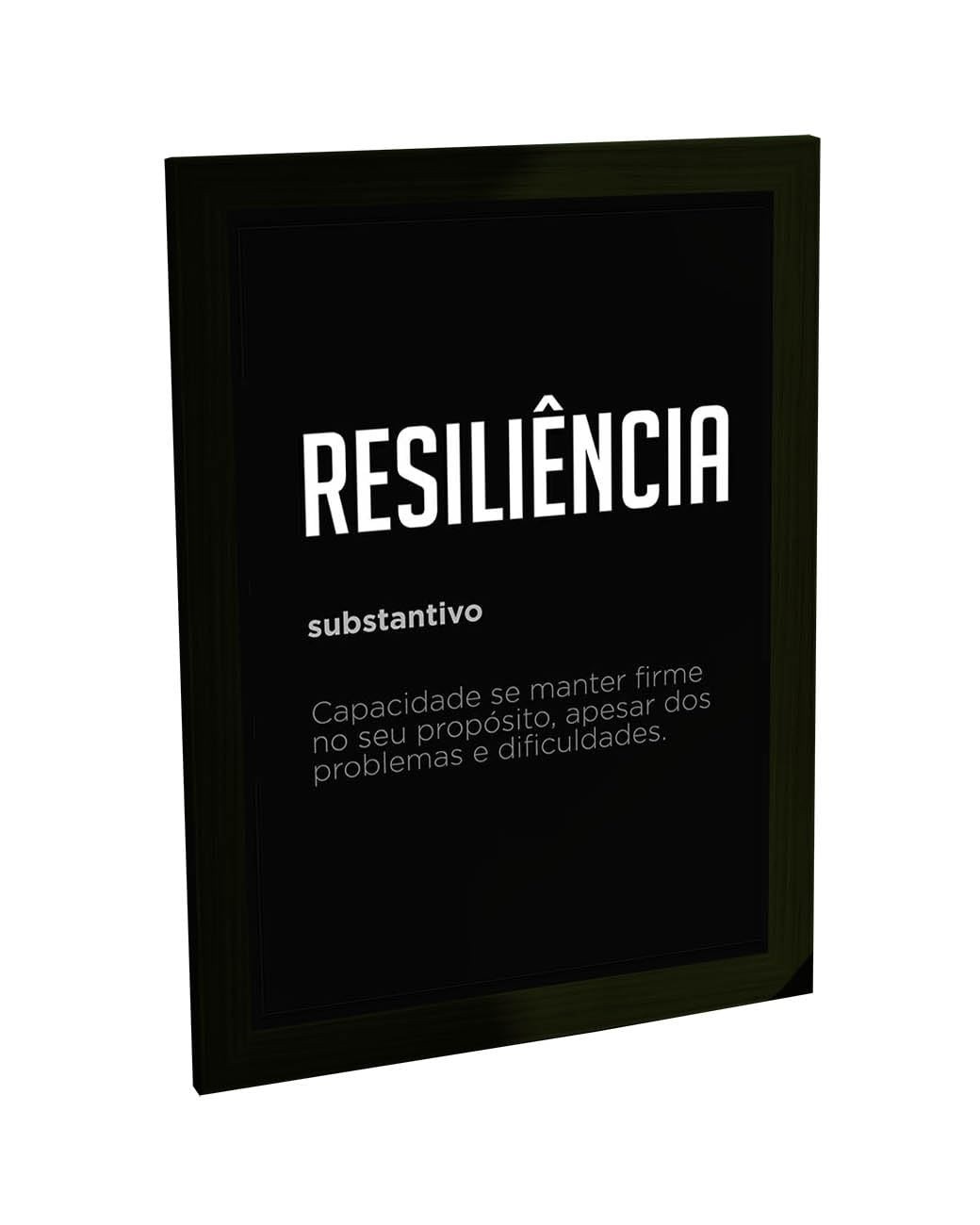 Quadro Decorativo Frases Motivacionais - Definição de Resiliência | Moldura Moderna para Escritório e Sala