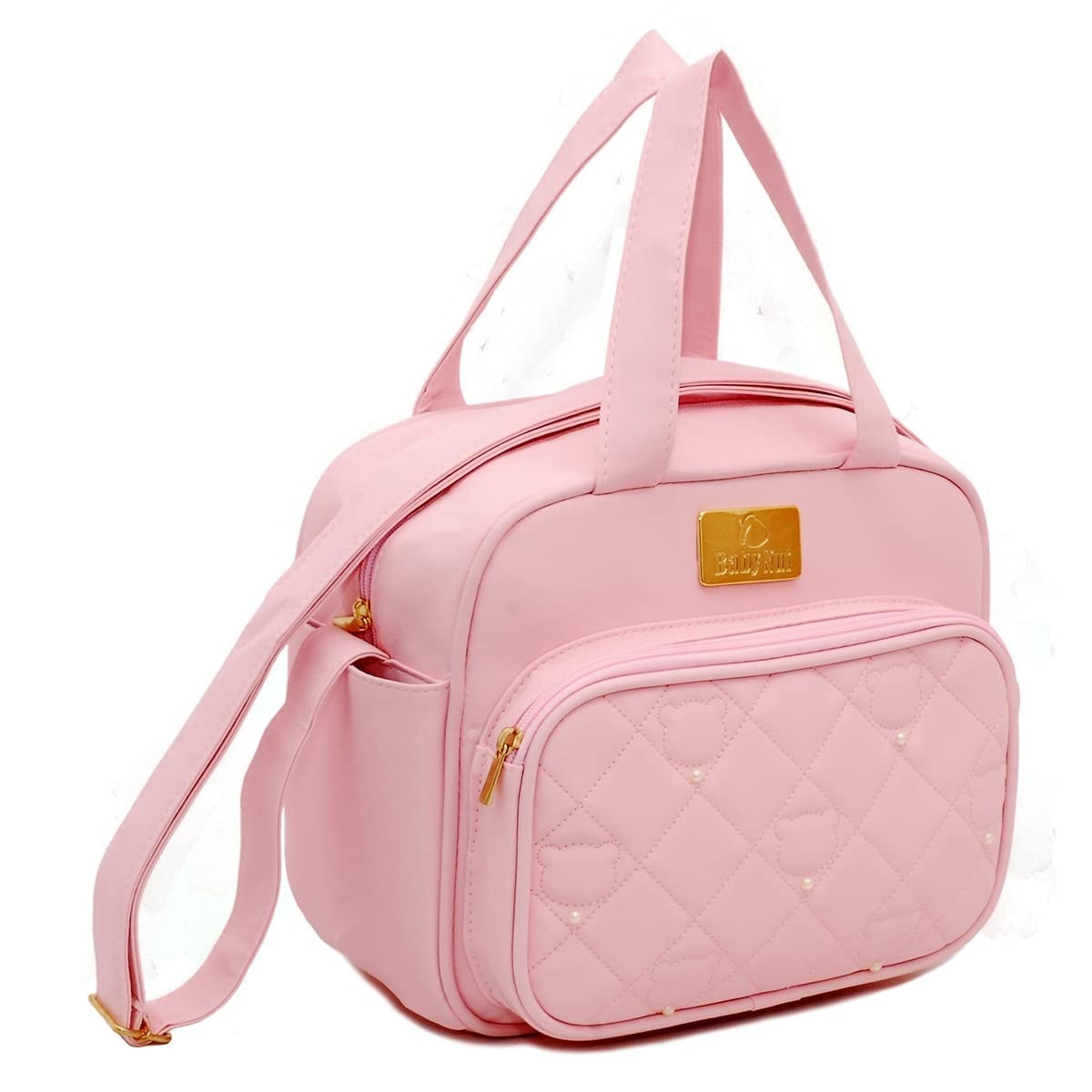 Frasqueira Térmica Maternidade Urso Rosa - Baby Nut com Detalhe em Pérolas