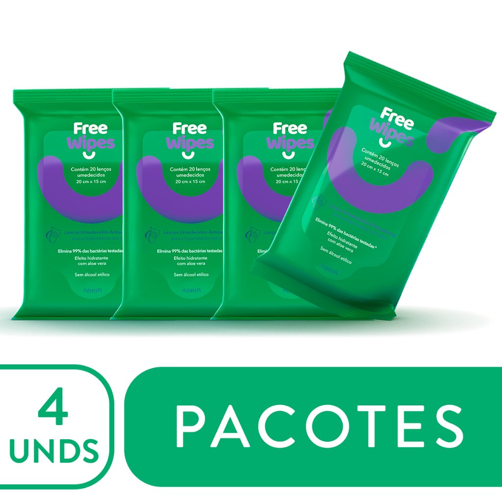 Free Wipes: Limpeza Antisséptica e Hidratação em 1!