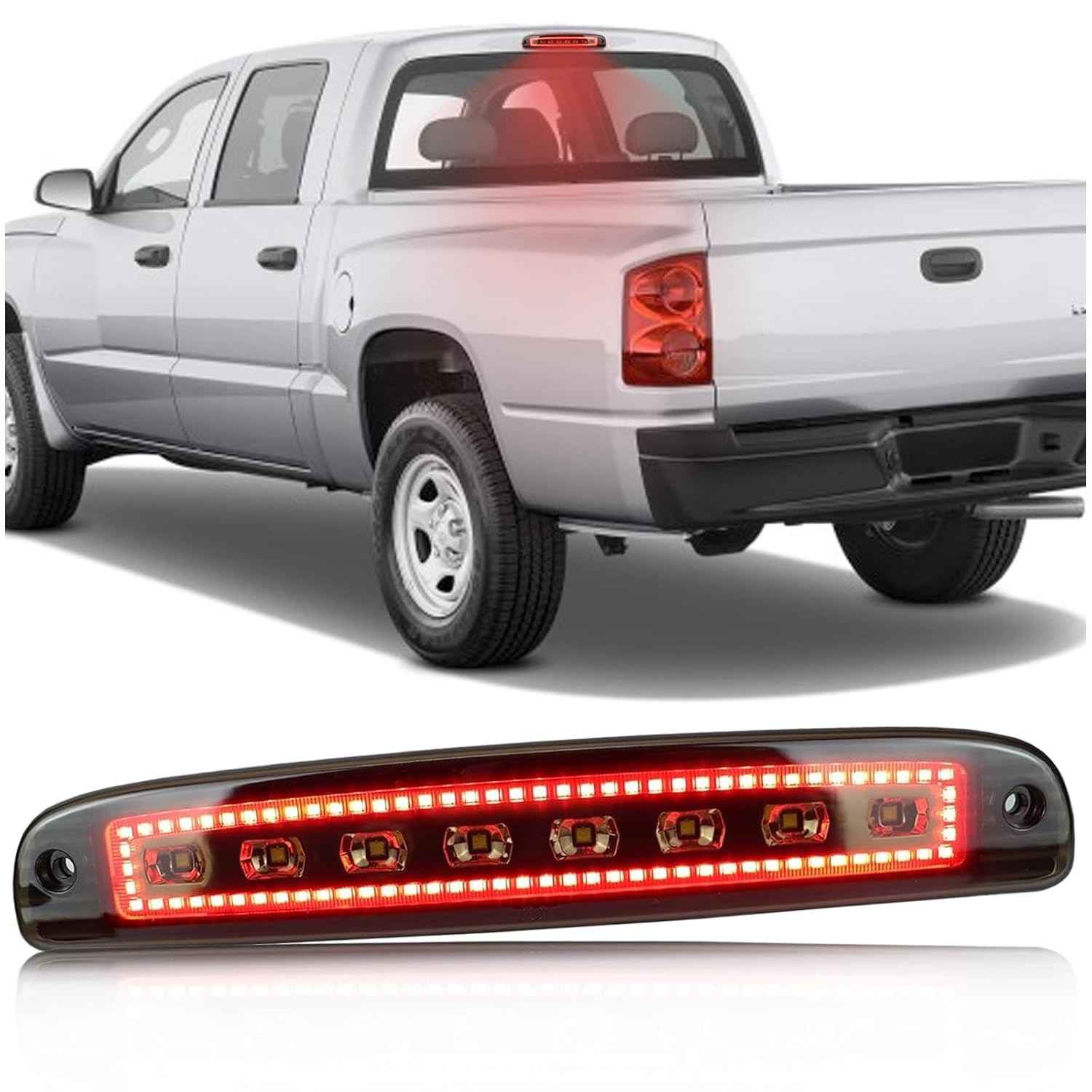 Terceira Luz de Freio Fumê LED para Dodge Dakota 1997-2011: Segurança e Estilo