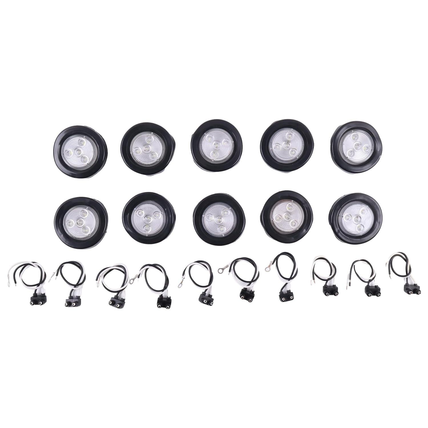 Luzes de Freio Traseiras Redondas 4 LED 5cm - Segurança e Estilo para seu Caminhão/Reboque