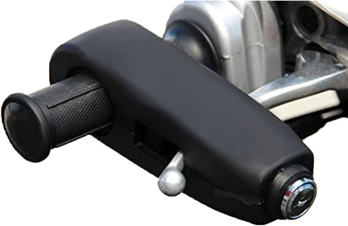 Trava Antifurto para Moto: Manete de Freio e Acelerador com Alarme Sonoro