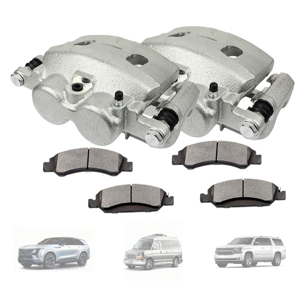 Pinças de Freio Dianteiras com Suportes (2 Peças) - Cadillac Escalade, Chevrolet Silverado, GMC Sierra 1500