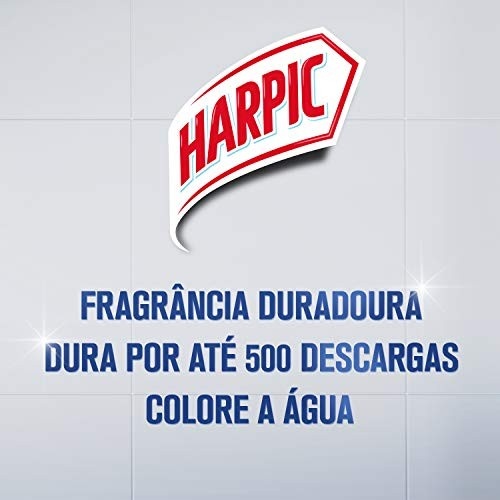 Harpic Bloco Sanitário Fresh Power 6 Frescor do Caribe Azul - Espuma Limpadora com Fragrância Duradoura